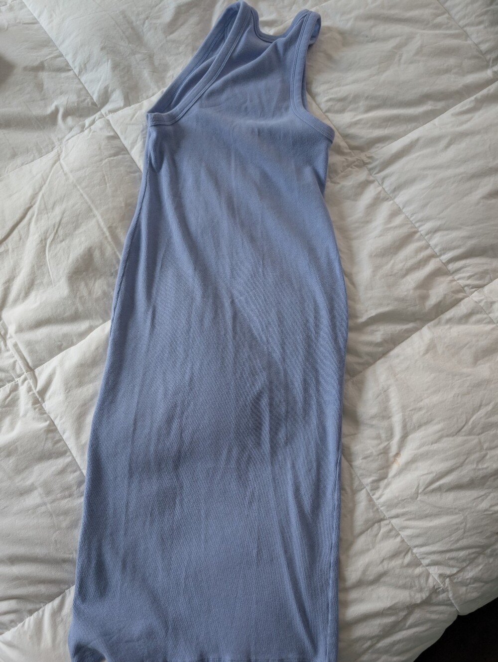Light Blue Ribbed Tank Midi Dress - Picture 3 of 3